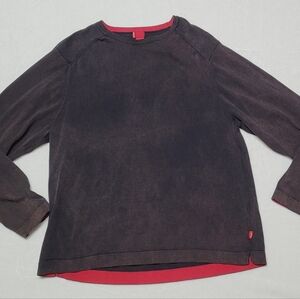 Grungecore Vintage Y2K Levi's Black Mineral Washed Red Trim Crewneck Sweater XXL